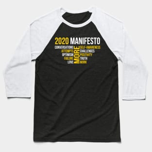 2020 Manifesto dark | Happy New Year 2020 Baseball T-Shirt